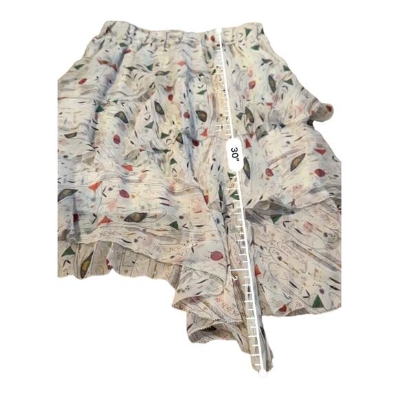 Isabel Marant Jeezon Gathered Asymmetrical Printed Silk Skirt in Erell Sz 42 - Picture 10 of 10